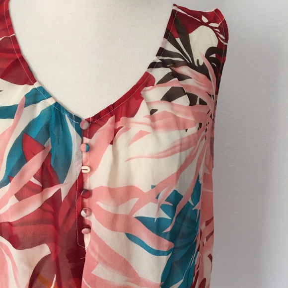 Joie Sheer Tropical Silk Blouse - Picture 2 of 7